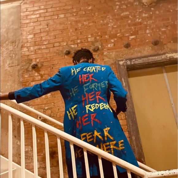 Custom Faith Blue Vintage Dress Jacket-Isa 43-Size 8 - Picture 1 of 5